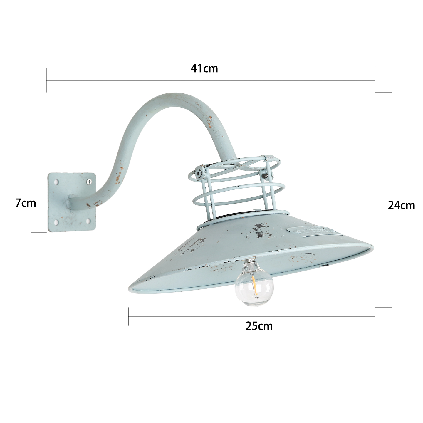 爱上花园 庭院花园阳台杂货 铁艺锈色日本azi-azi做旧太阳能灯