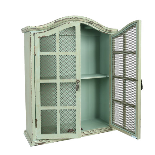 爱上花园庭阳台家居 法式壁柜复古铁丝网镂空门收纳柜子