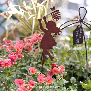爱上花园|杂货装饰铁艺锈色花插捕捉蝴蝶荡秋千女孩男孩随单包邮