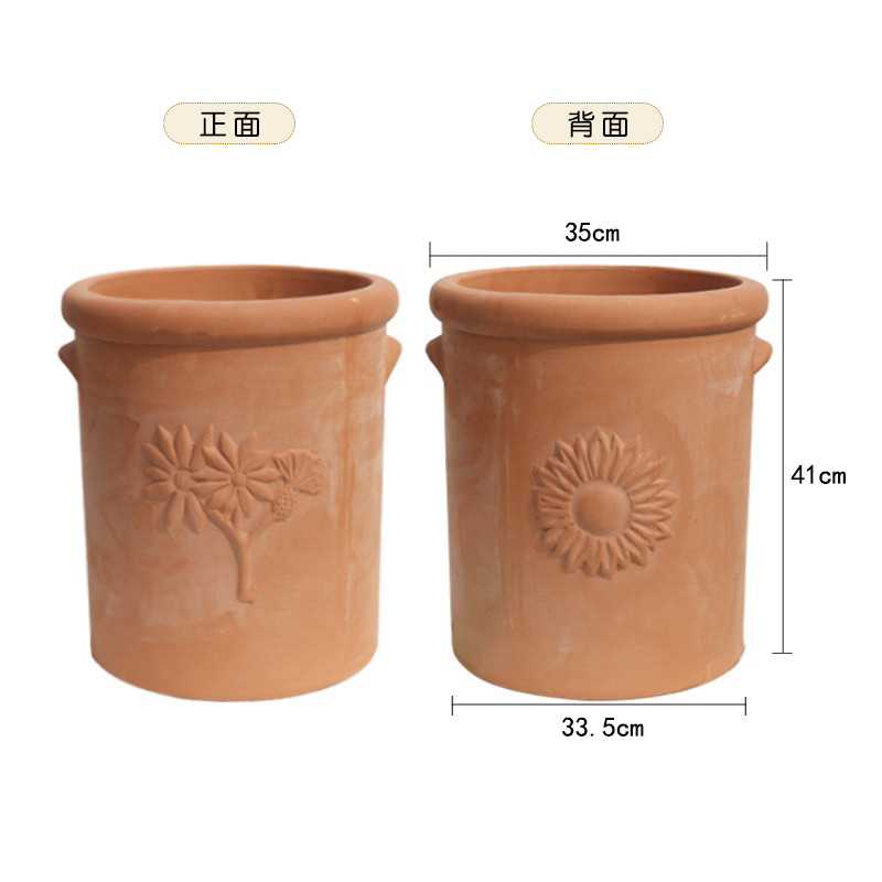 圆口直身爱上花园红陶欧式