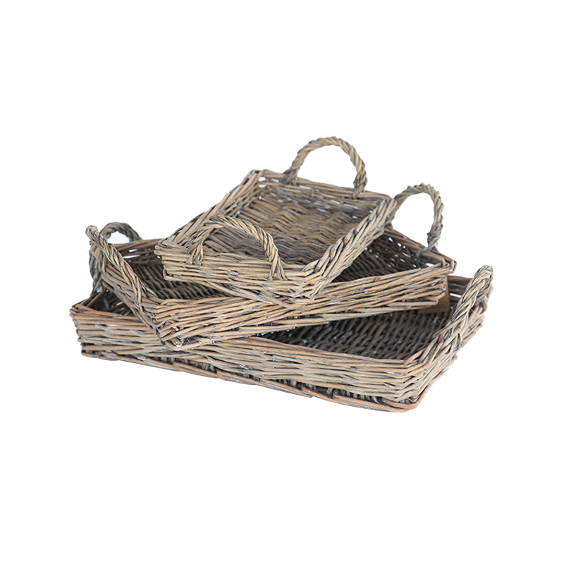 爱上花园丨园艺杂货 做旧 柳编托盘 满30包邮
