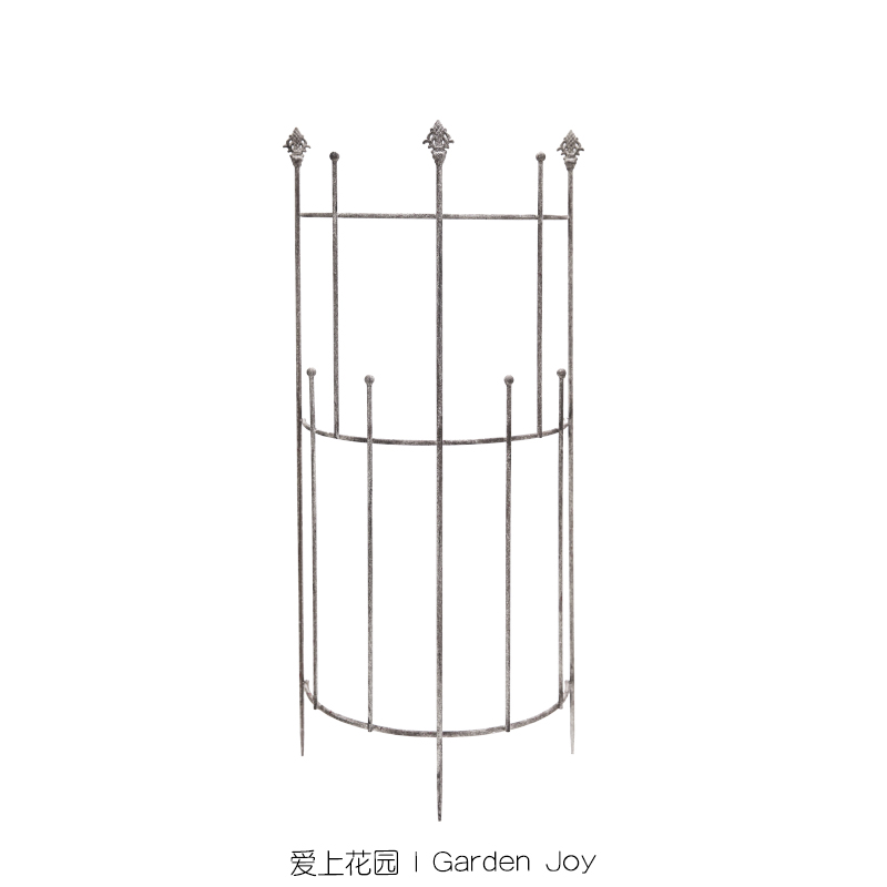 爱上花园|园艺杂货铁艺爬藤架栅栏屏风锈色圆珠长矛半圆花架