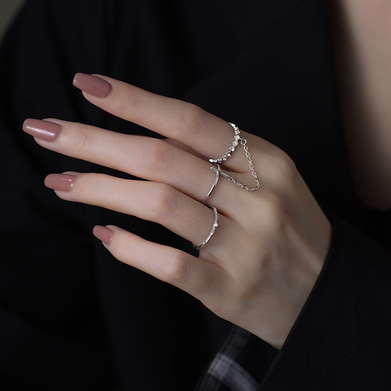 戒指女小众设计十字架叠戴手饰