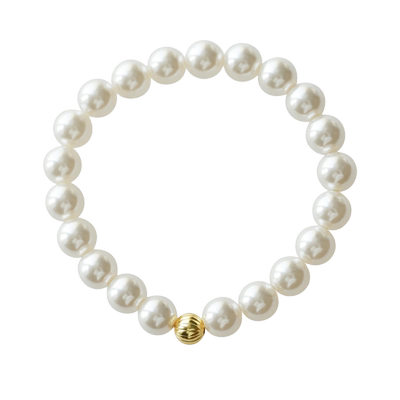 施家珍珠手链纯银转运珠弹力绳