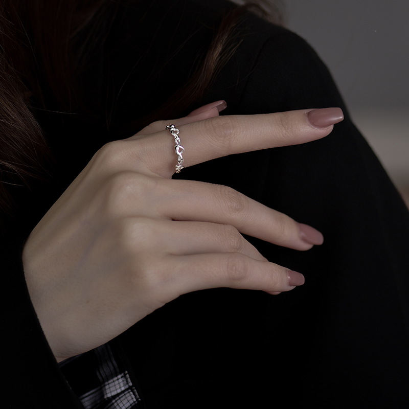 爱心时尚个性风开口可调节戒指