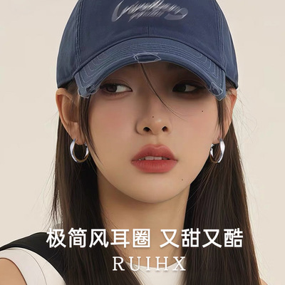 999纯银针素圈气质耳圈百搭耳环