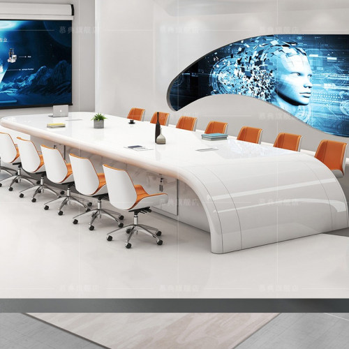 创意烤漆办公桌大型会议台会议桌长桌简约现代洽谈桌开会桌工作台