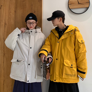 2020情侣棉衣男工装 印花多口袋棉服外套连帽棉袄 MY53-P80-控108图片