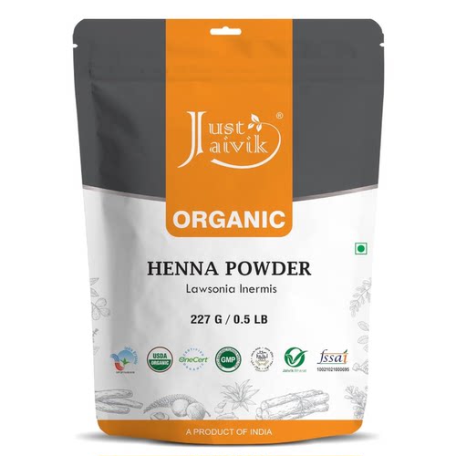 Just Jaivik Henna Powder (Lawsonia Inermis) for Hair