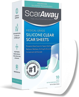美国代购ScarAway Clear Silicone Scar Sheets, White, 10 Count