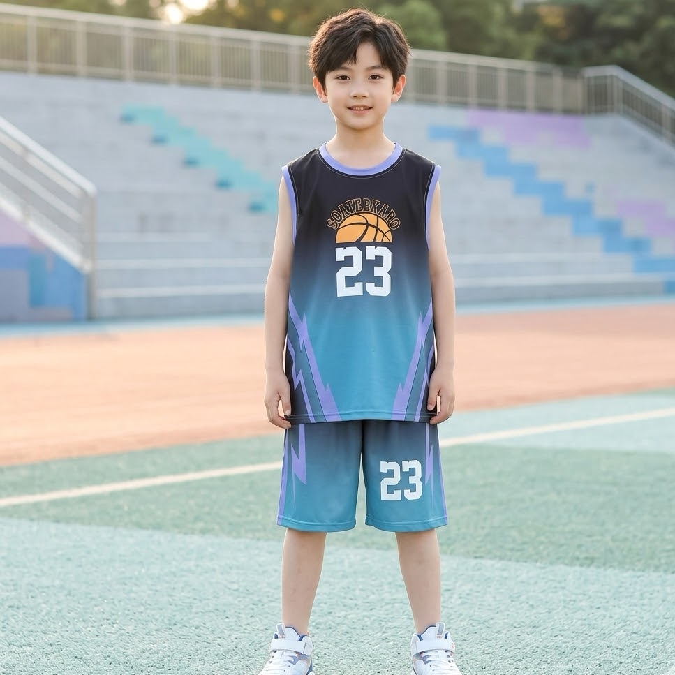 男童篮球服两件套夏季无袖背心运动套装帅气速干球衣小学生男款薄