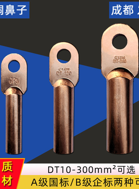 DT铜鼻子接线端子接头A级B级铜材10/16/25/35/50/120/185/240mm²