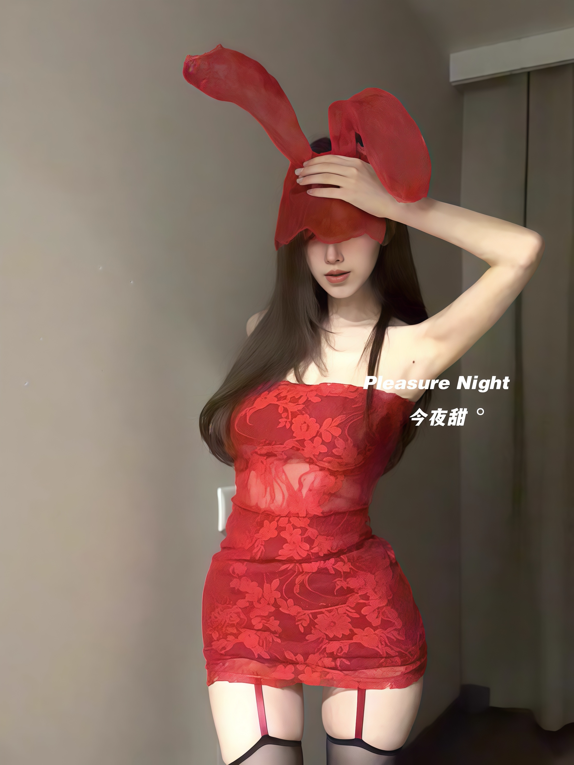 红玫瑰*性感蕾丝抹胸连衣裙女纯欲风高级感小胸睡裙大码qqny战袍
