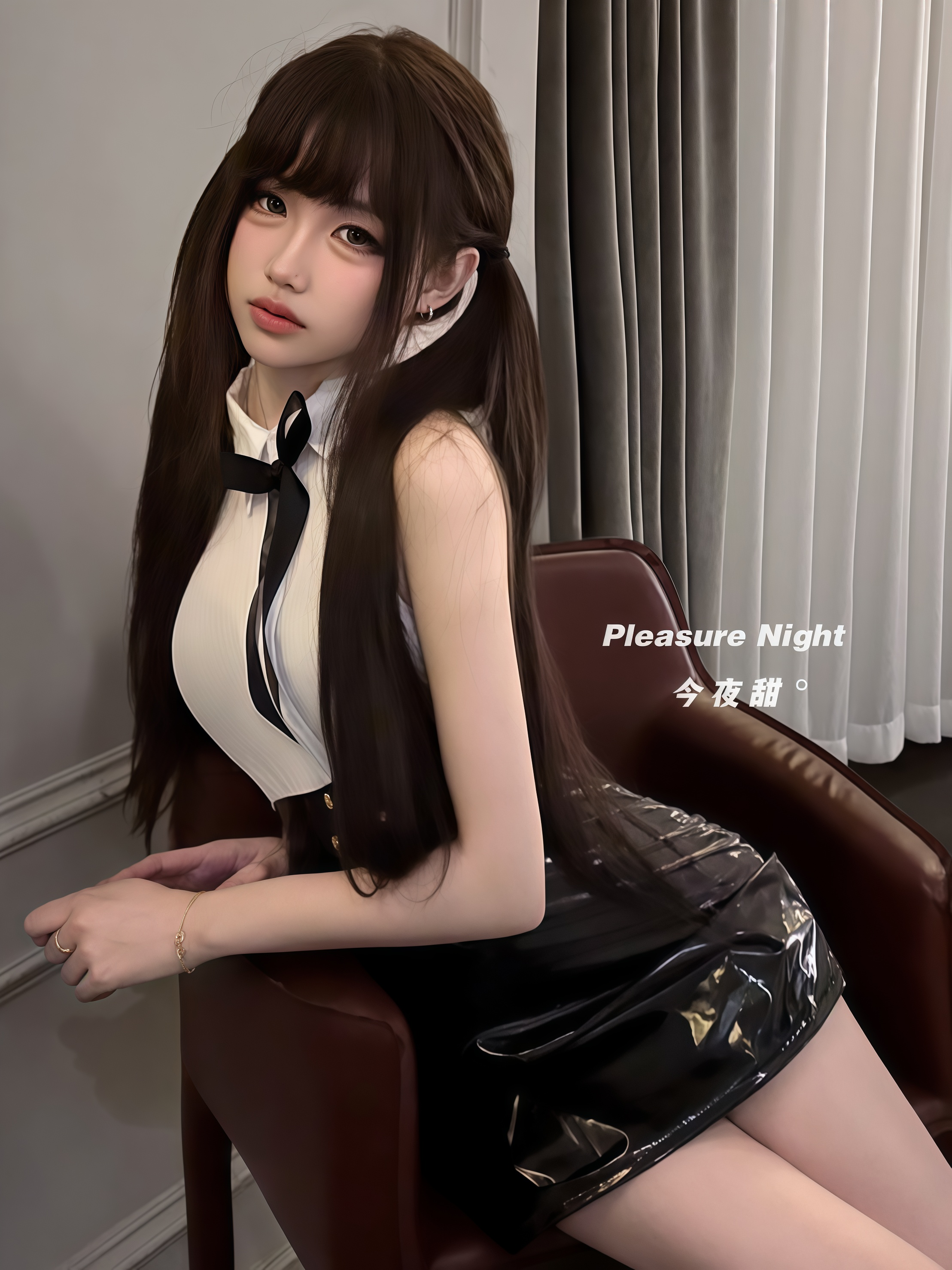 娇俏学姐*性感秘书制服套装亮面漆皮包臀裙纯欲学院风辣妹连衣裙