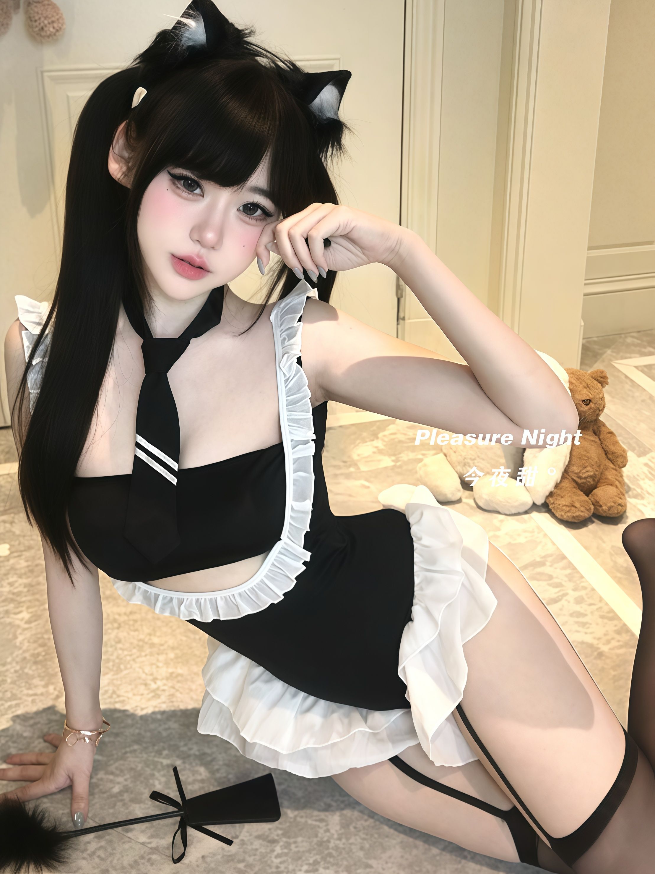 猫咪学妹*性感女仆制服激情连体衣情调趣味qqny内衣镂空吊带睡衣