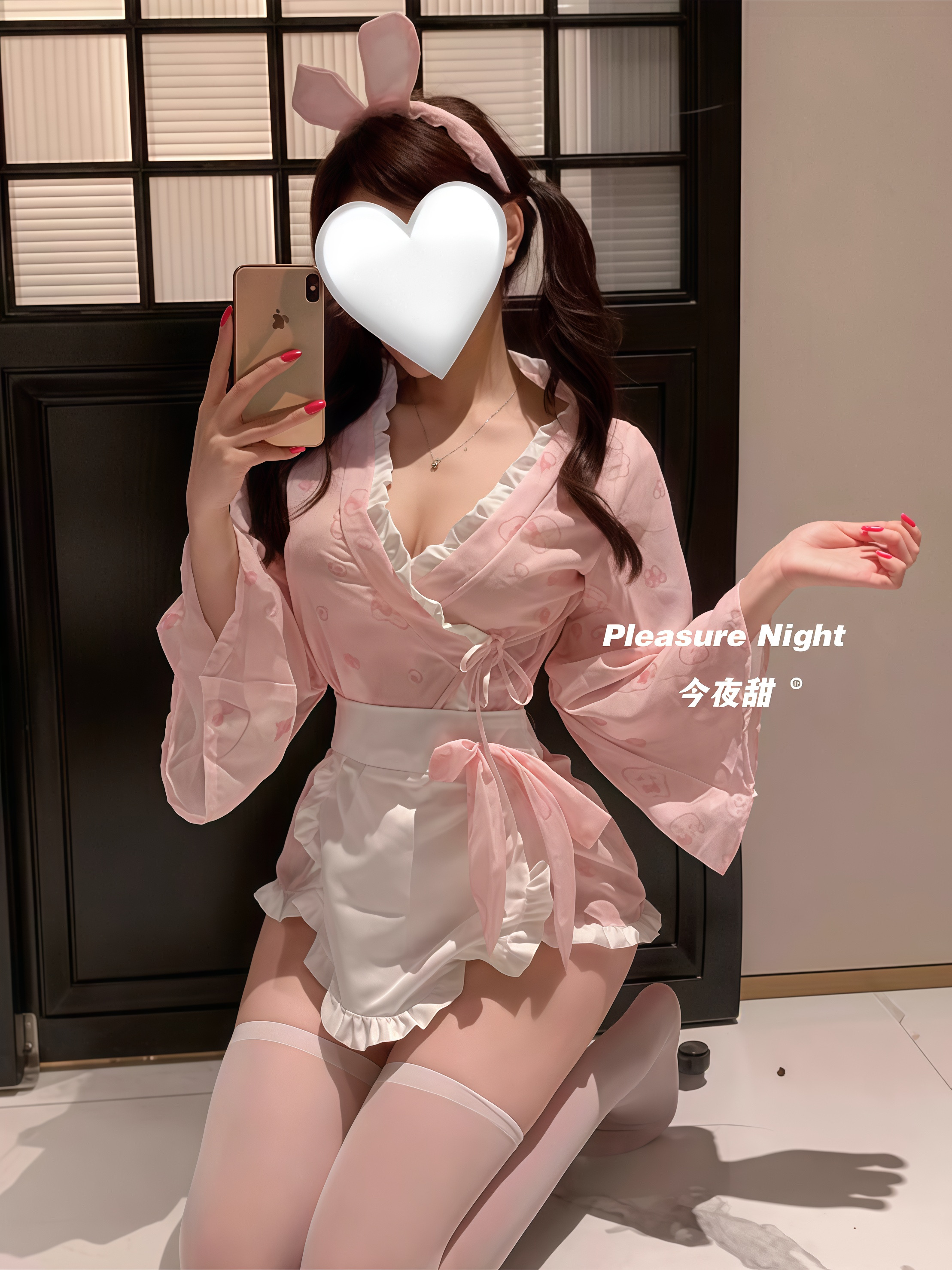 粉桃兔语*和服风女仆cos可爱女佣女装兔女郎性感趣味内衣制服qqny