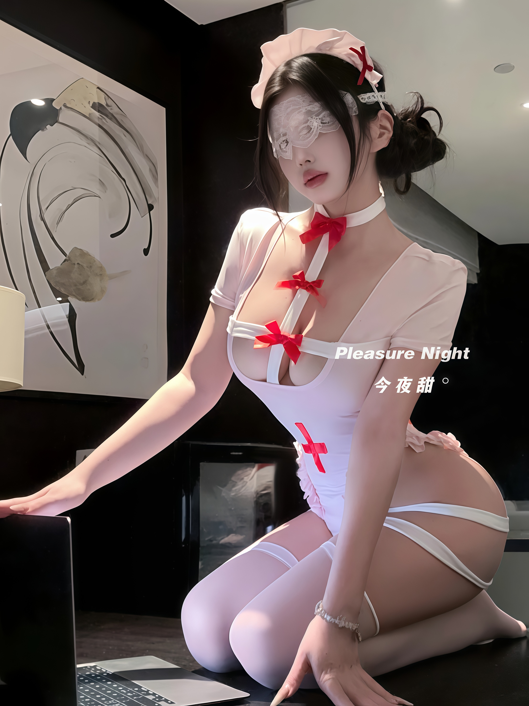 粉红天使*性感蕾丝透视护士装情调趣味内衣御姐紧身包臀裙