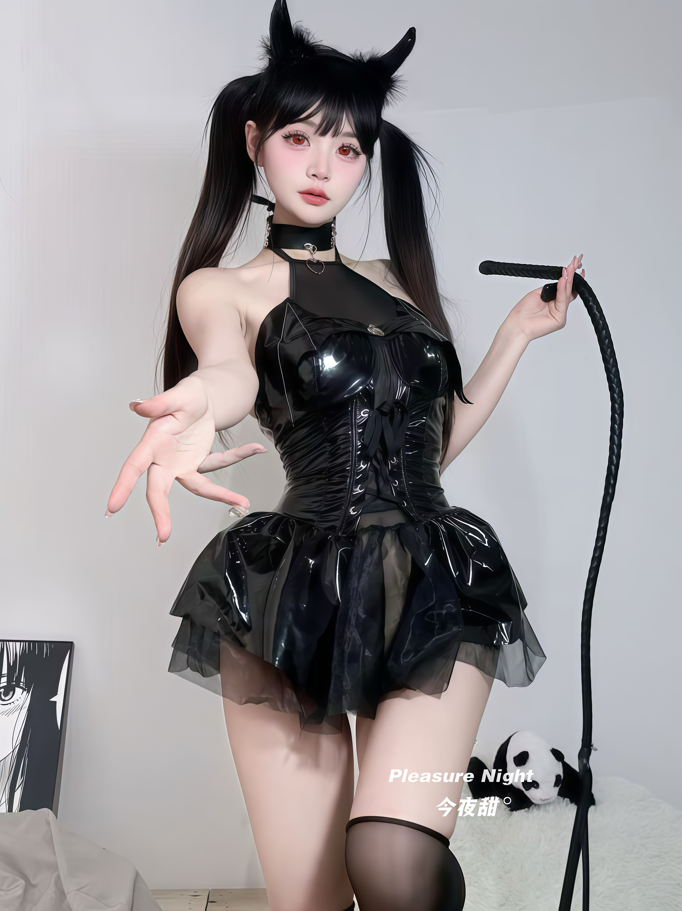 偷心小恶魔*性感魅魔制服短裙套装漆皮绑带连体衣诱惑内衣cos女装