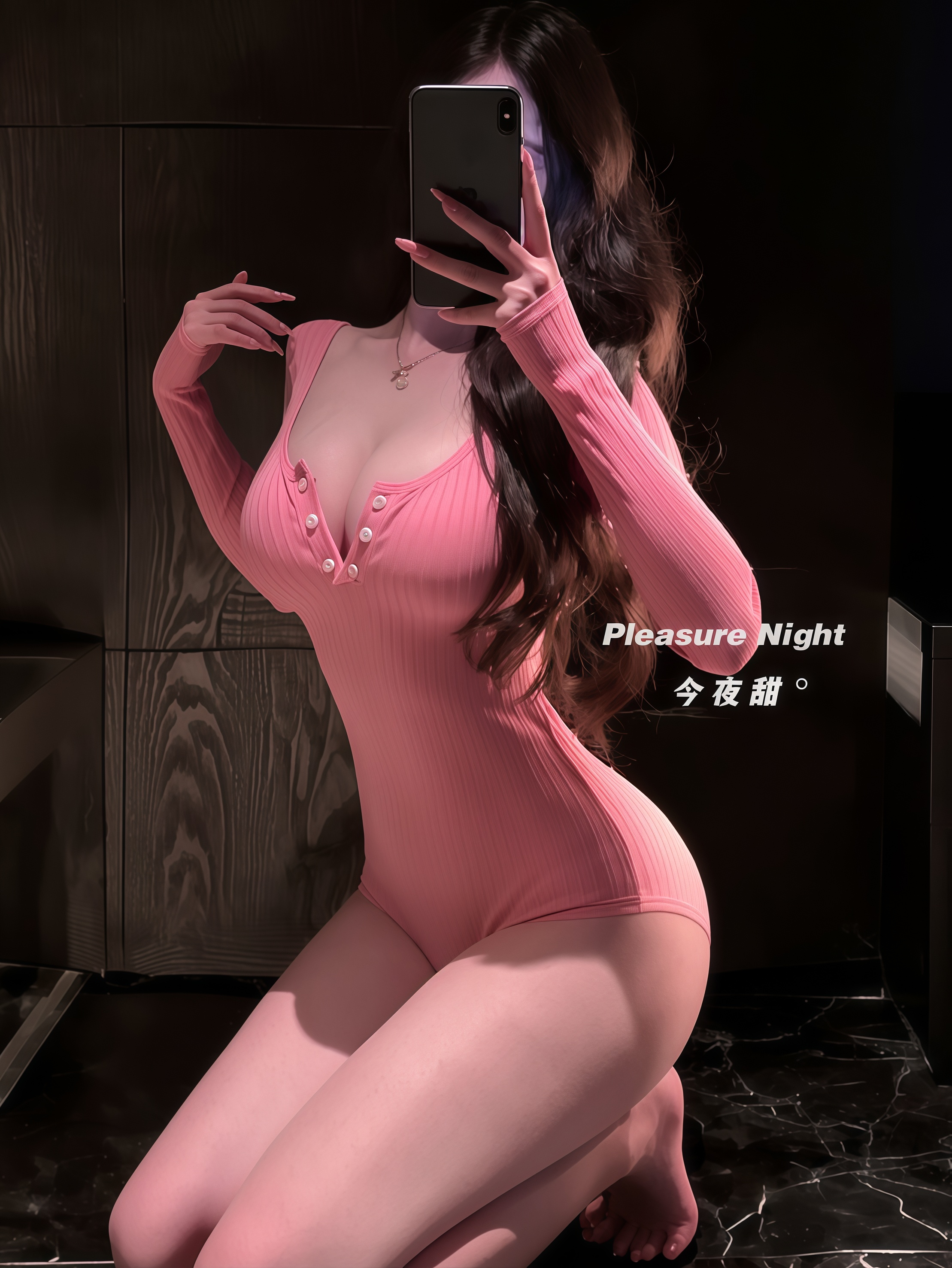 粉色纽扣*大码性感连体衣女纯欲风辣妹修身显瘦火辣连体内衣诱惑