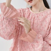 高级感粉色连衣裙蕾丝长袖 胖MM大码 裙子拼接桑蚕丝小礼服长裙订婚