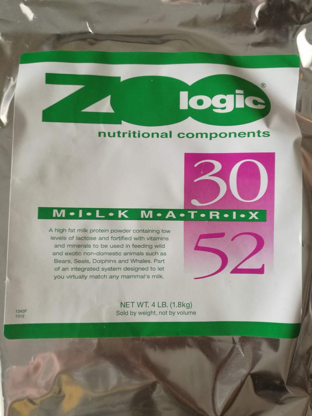 zoologic 30/52 奶粉   4LB（1.8kg)/袋  邮费