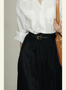 miroment小众设计复古质感马鞍扣造型头层牛皮皮带腰带腰封文艺女