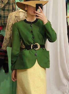 许半夏同款美式复古金属几何宽版时髦百搭pu皮腰带女装饰皮带西装