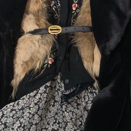 女士金扣牛皮不锈钢复古针扣皮带