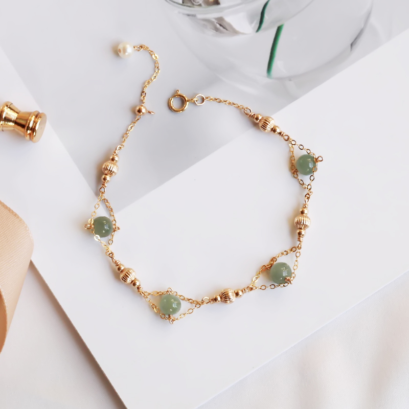 天然绿色翡翠幸运水晶女水晶手链