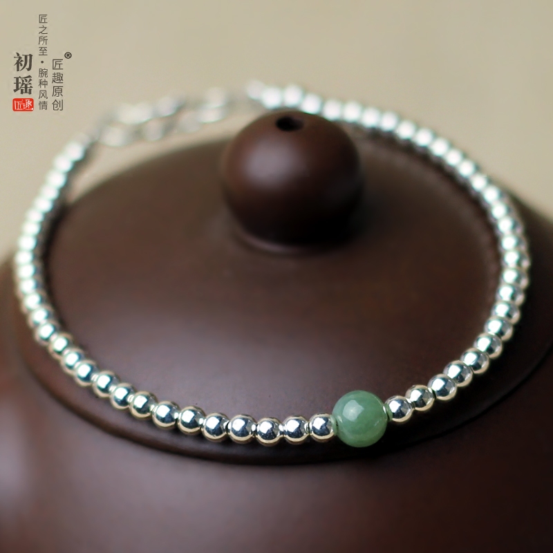 天然翡翠匠趣s925百搭风闺蜜手链