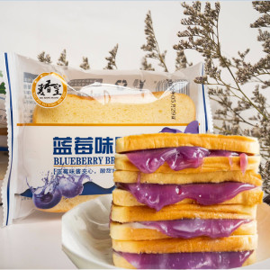 蓝莓乳酸菌味夹心吐司面包整箱学生营养早餐糕点零食代餐食品500g