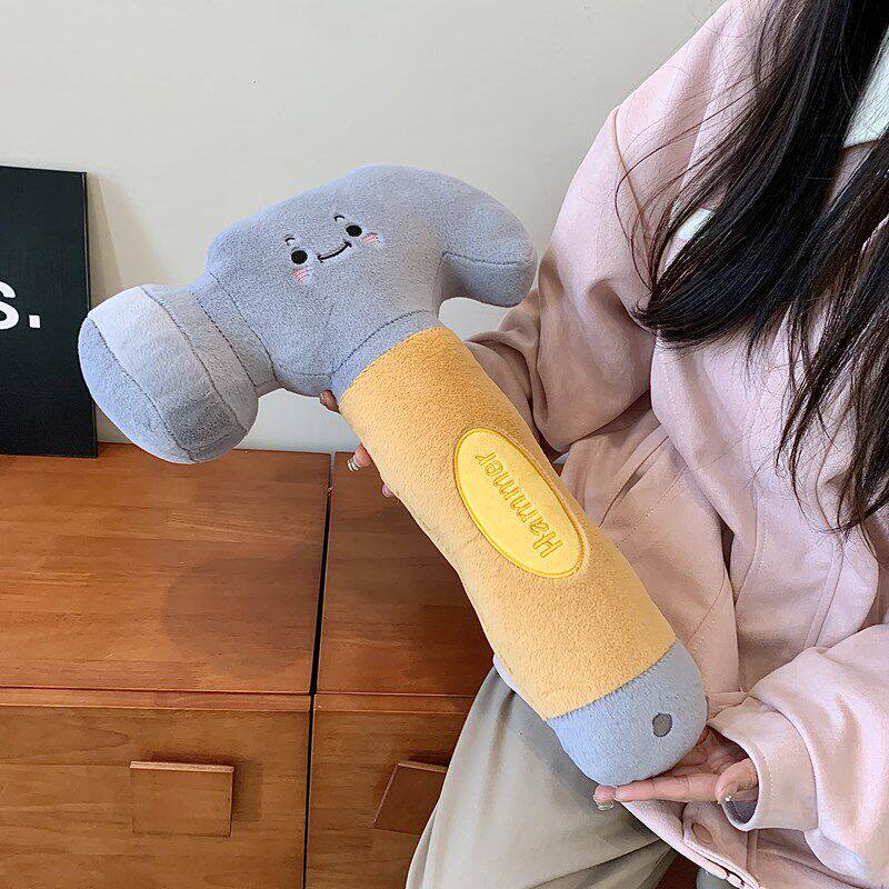 创意可爱锤子造型毛绒玩具抱枕PP棉填充靠垫玩偶造型类恶搞玩偶