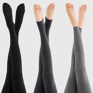 无缝 女秋冬加绒秋裤 平纹九分打底裤 纯棉大弹力不勒不带袜子小脚裤