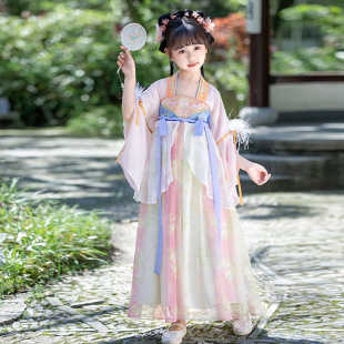 仙子遇新款女童汉服短袖襦裙超仙2026原创刺绣国风连衣裙唐装夏款