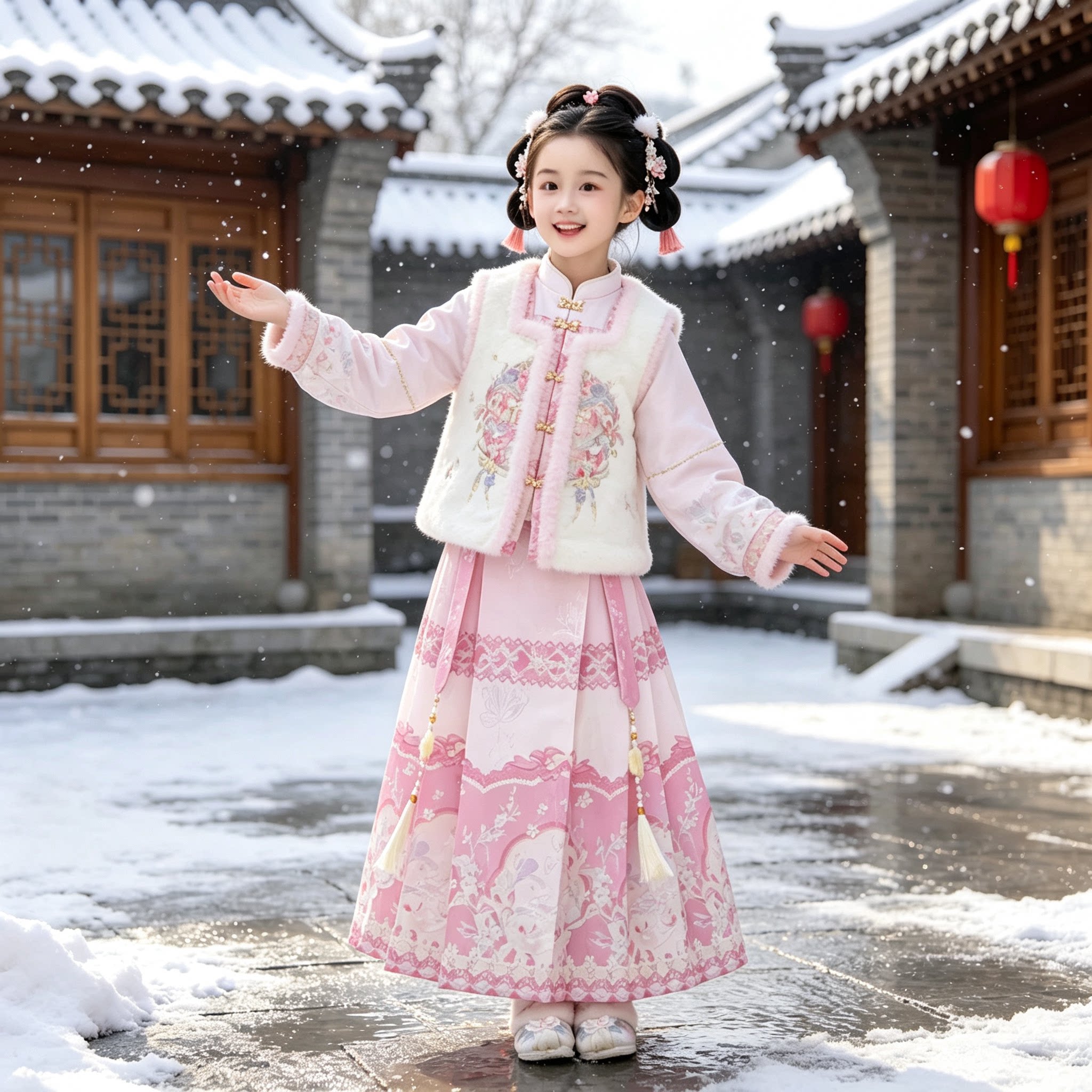 女童明制汉服加绒冬款拜年服