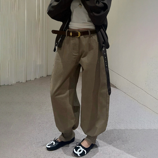 欧洲站牛仔束脚裤女2026年秋冬新款宽松显瘦休闲牛仔裤长裤高腰潮