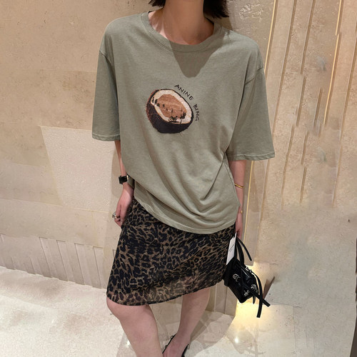 夏季宽松休闲中长款短袖T恤女ins