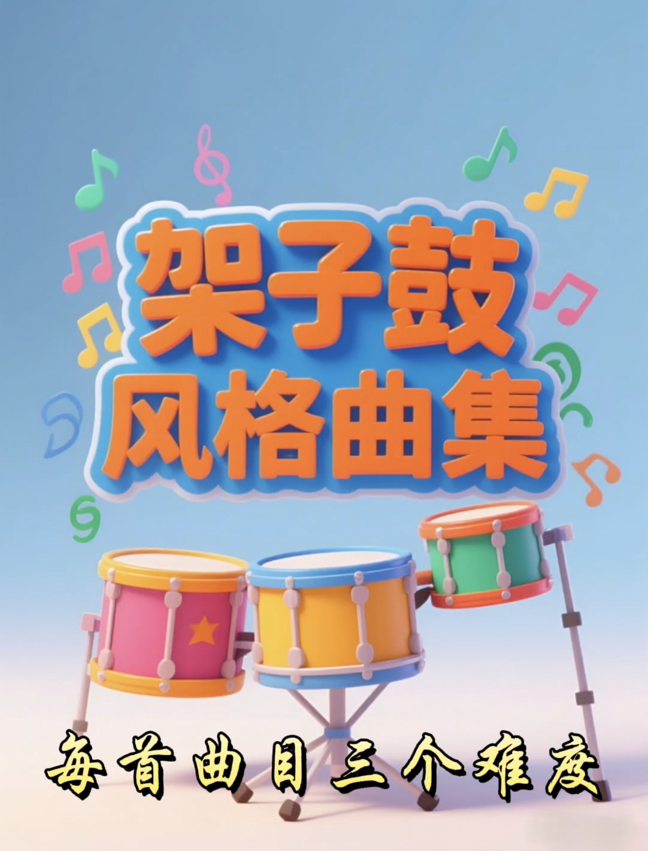 架子鼓风格曲集（每首曲目三种难度）