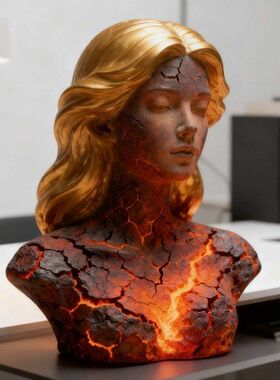 跨境新品Blazing Maiden Figurine破碎的灵魂赤焰少女装饰品摆件