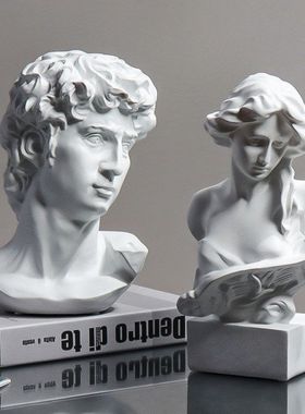 欧式艺术摆件家居饰品琴女仿石膏人物头像树脂雕塑美术展厅装饰