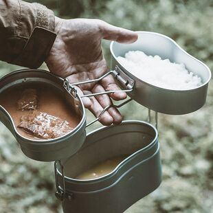 露营神器 便携BC野炊煮饭野营单兵饭盒战斗二型饭盒山岳饭盒