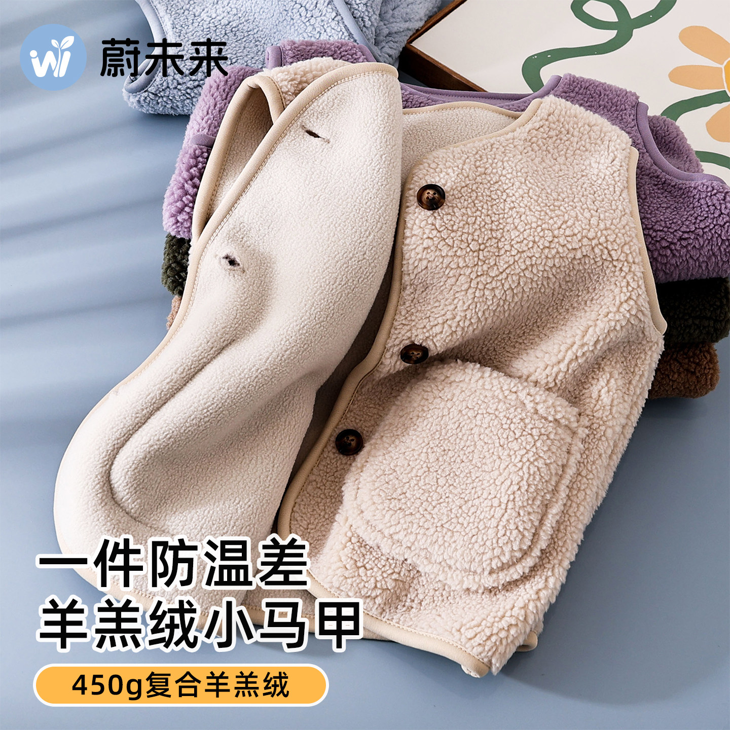 蔚未来儿童马甲秋冬2025新款女童加厚羊羔绒保暖马夹中大童毛背心,童装/婴儿装/亲子装,马甲,淘宝优惠券,粉丝福利购,淘宝优惠卷