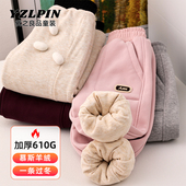 小学生一条过冬运动卫裤 女童加绒裤 儿童加厚棉裤 洋气童装 子秋冬款