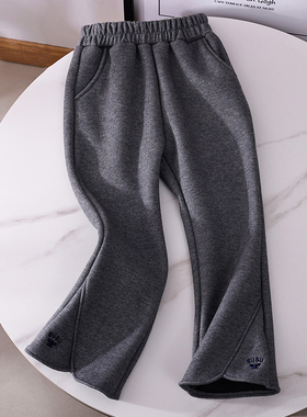 女童裤子春秋款洋气童装儿童时髦喇叭裤小女孩秋冬加绒加厚休闲裤