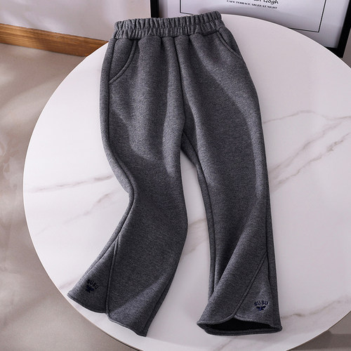 女童裤子洋气喇叭裤加绒加厚长裤