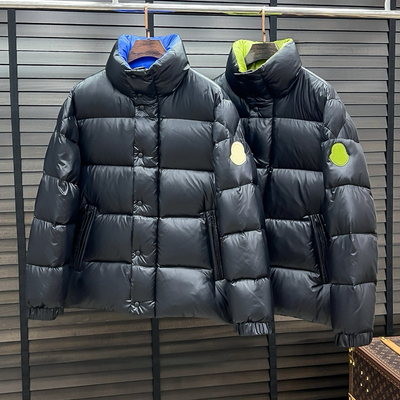 冬季新款男士蓝绿胖子白鹅绒服潮牌饱满抗寒轻盈保暖面包服羽绒服