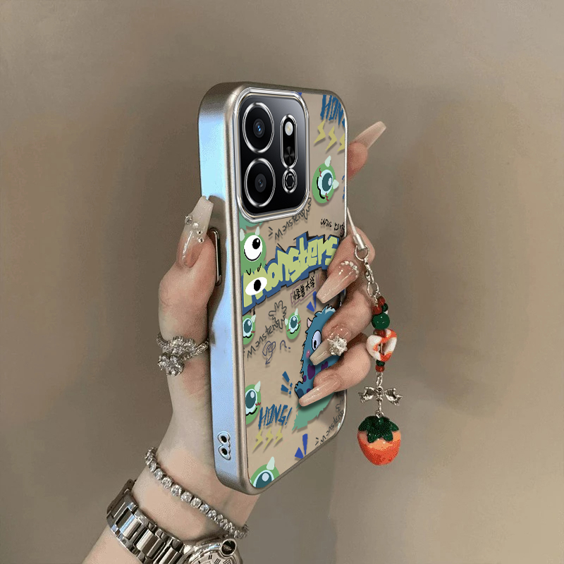 适用荣耀play9C手机壳华为HONORPLAY9C新款Paly超薄电镀透明怪兽全包防摔JDY一AN00硅胶保护套JDYAN带挂绳