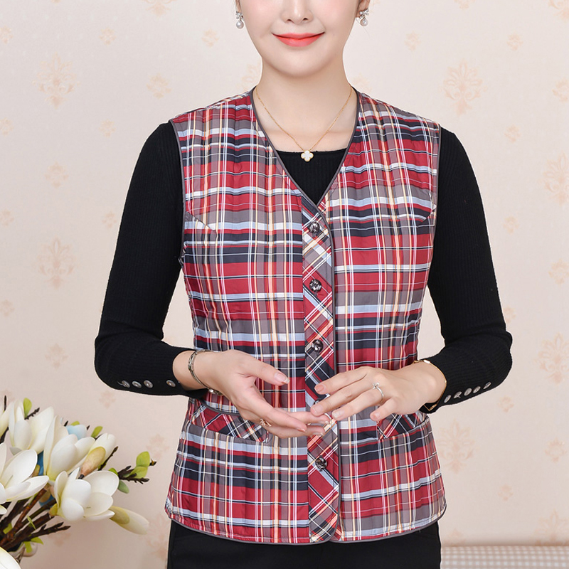 中老年妈妈羽绒马夹奶奶保暖背心