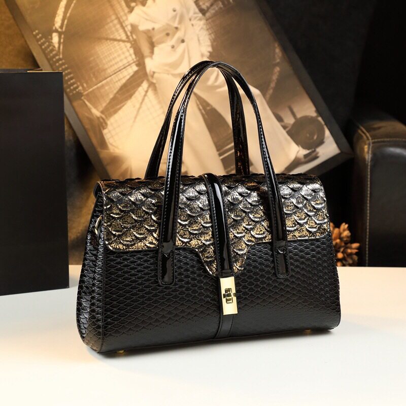 CITEX LV官方旗舰店高级感真皮蛇纹枕头2024新款外贸时尚手提包单