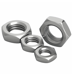 304不锈钢六角薄螺母镀锌薄螺帽扁螺母细牙螺母M3M4M5M6M8M10 M36